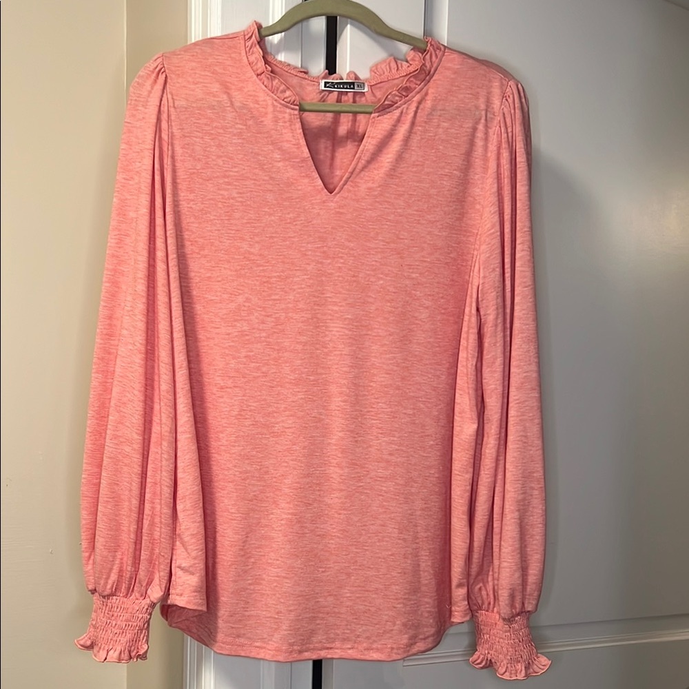 Pink Ruffled Blouse by Crown & Ivy